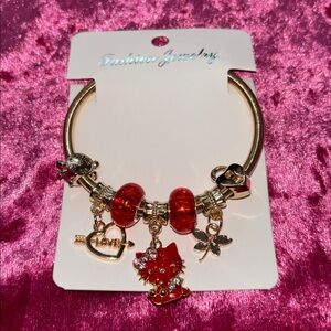 Red and Gold Charm Bracelet
